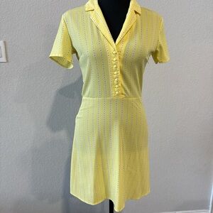 Yellow Button-Up Women's Dress